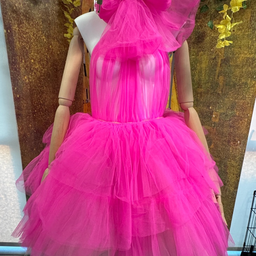 Anna Halterneck Mini Dress in Hot Pink
Bronx and Banco